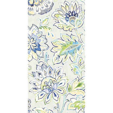 Ceylon Gardens VIII Indigo Black Modern Wood Framed Art Print with Double Matting by Wild Apple Portfolio