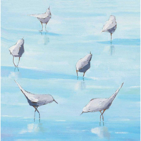 By the Waters Edge Black Modern Wood Framed Art Print by Adams, Phyllis