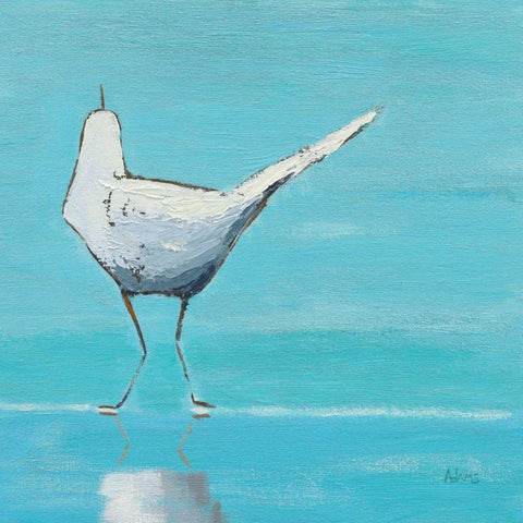 Egret II White Modern Wood Framed Art Print by Adams, Phyllis