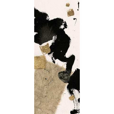 Gilded Collage I on White White Modern Wood Framed Art Print by Paschke, Chris