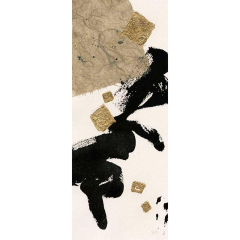 Gilded Collage II on White Black Modern Wood Framed Art Print by Paschke, Chris
