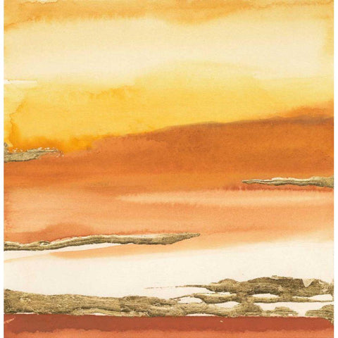 Gilded Amber I v2 White Modern Wood Framed Art Print by Paschke, Chris