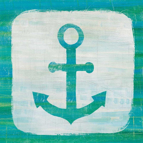 Ahoy III Blue Green Black Ornate Wood Framed Art Print with Double Matting by Averinos, Melissa