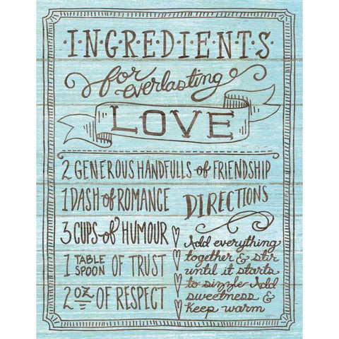 Ingredients for Life III Blue White Modern Wood Framed Art Print by Urban, Mary