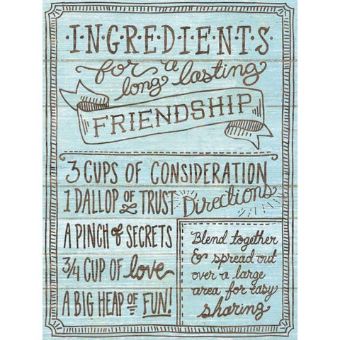 Ingredients For Life IV Blue Black Modern Wood Framed Art Print with Double Matting by Urban, Mary