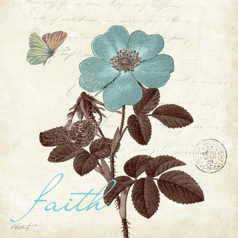 Touch of Blue II - Faith Black Modern Wood Framed Art Print by Pertiet, Katie