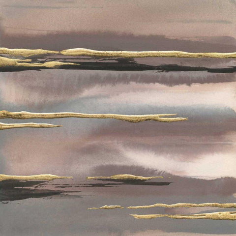 Gilded Morning Fog I Gold White Modern Wood Framed Art Print by Paschke, Chris