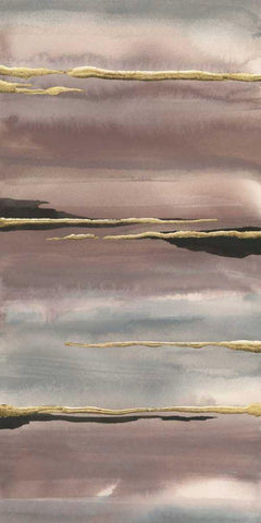 Gilded Morning Fog III Gold White Modern Wood Framed Art Print with Double Matting by Paschke, Chris