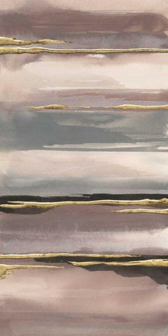 Gilded Morning Fog IV Gold White Modern Wood Framed Art Print with Double Matting by Paschke, Chris