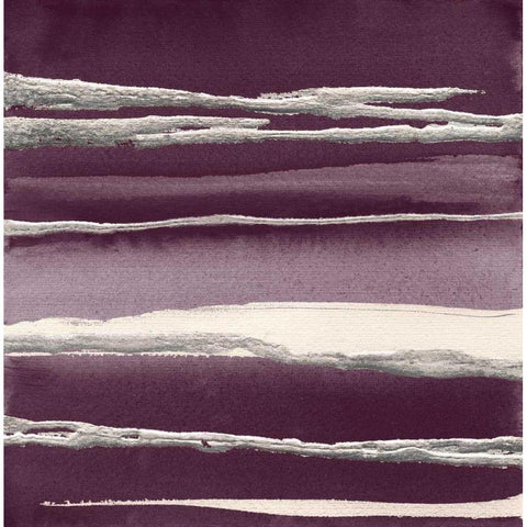 Silver Rose I Purple Black Modern Wood Framed Art Print with Double Matting by Paschke, Chris