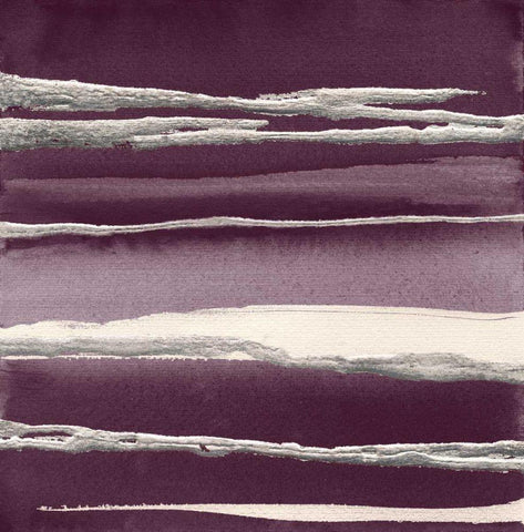 Silver Rose I Purple White Modern Wood Framed Art Print with Double Matting by Paschke, Chris