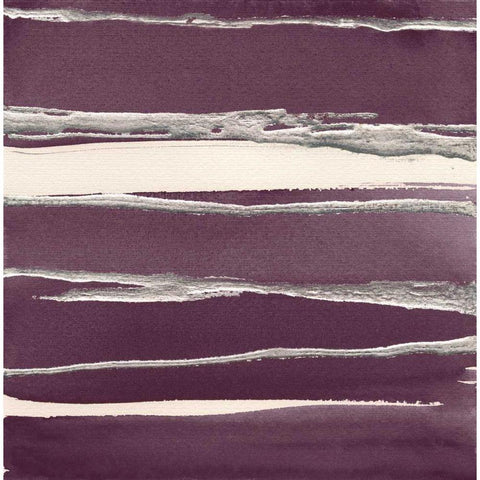 Silver Rose II Purple Black Modern Wood Framed Art Print by Paschke, Chris