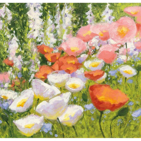 Garden Pastels II Gold Ornate Wood Framed Art Print with Double Matting by Novak, Shirley