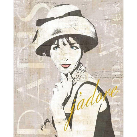 Fashion Week Paris Halftone I White Modern Wood Framed Art Print by Schlabach, Sue