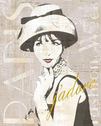 Fashion Week Paris Halftone I Black Ornate Wood Framed Art Print with Double Matting by Schlabach, Sue