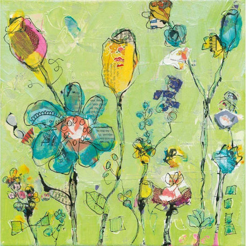 Doodle Garden Gold Ornate Wood Framed Art Print with Double Matting by Day, Kellie