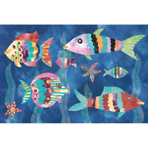 Boho Reef Fish III Gold Ornate Wood Framed Art Print with Double Matting by Wild Apple Portfolio