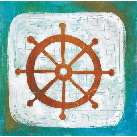 Ahoy IV Red Blue Black Modern Wood Framed Art Print by Averinos, Melissa