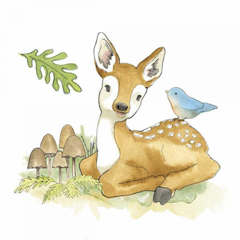 Baby Woodland III White Modern Wood Framed Art Print by Grove, Beth