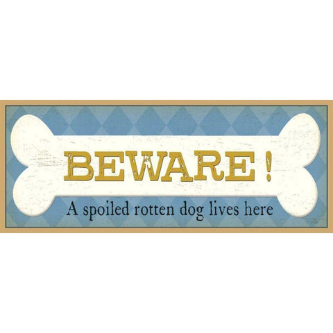 Beware Gold Ornate Wood Framed Art Print with Double Matting by Pela