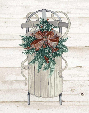 Holiday Sports on Wood II Luxe Black Ornate Wood Framed Art Print with Double Matting by McKenna, Kathleen Parr
