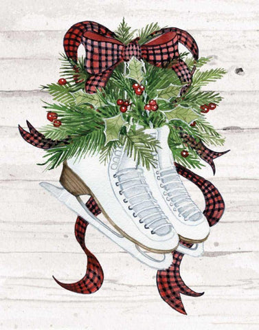 Holiday Sports III on White Wood Black Ornate Wood Framed Art Print with Double Matting by McKenna, Kathleen Parr
