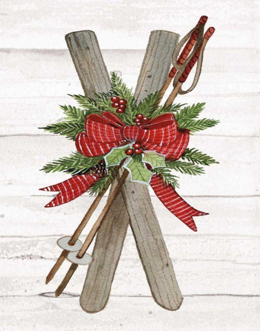 Holiday Sports IV on White Wood White Modern Wood Framed Art Print with Double Matting by McKenna, Kathleen Parr