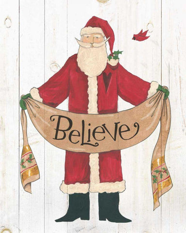 Vintage St Nick IV on White Wood White Modern Wood Framed Art Print with Double Matting by Tavoletti, Anne