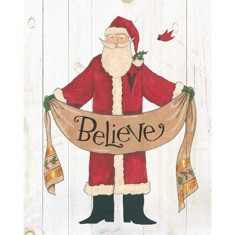 Vintage St Nick IV on White Wood Black Modern Wood Framed Art Print by Tavoletti, Anne