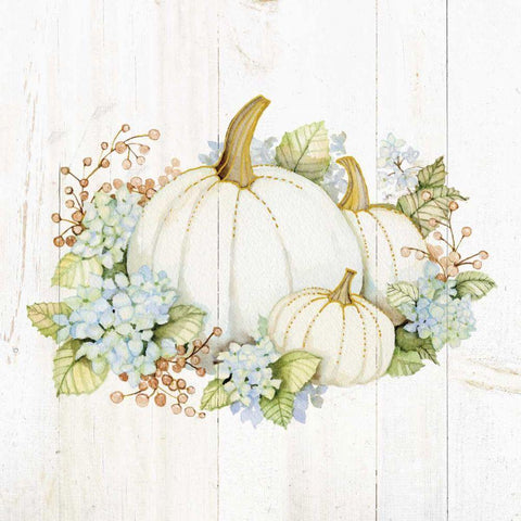 Autumn Elegance I Gold White Modern Wood Framed Art Print by McKenna, Kathleen Parr