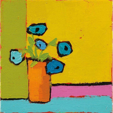 Orange Vase Bright White Modern Wood Framed Art Print by Adams, Phyllis