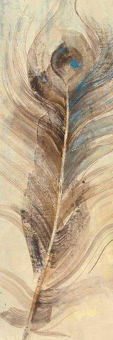 Feather Study Single Feather White Modern Wood Framed Art Print with Double Matting by Hristova, Albena