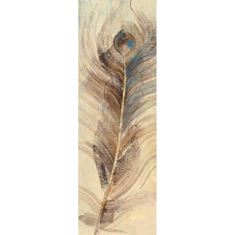 Feather Study Single Feather Black Modern Wood Framed Art Print by Hristova, Albena
