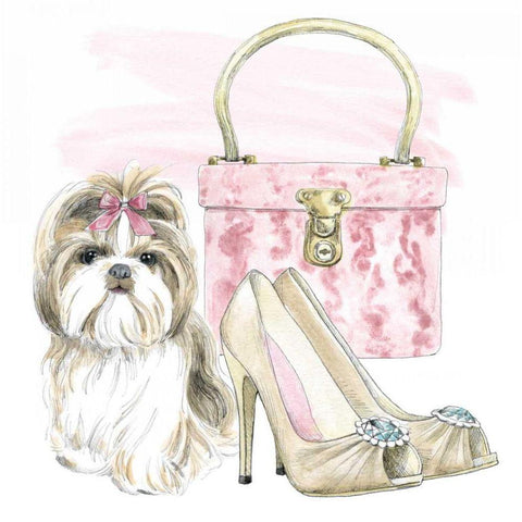 Glamour Pups II Black Modern Wood Framed Art Print by Grove, Beth