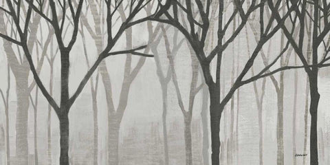 Spring Trees Greystone IV White Modern Wood Framed Art Print with Double Matting by Lovell, Kathrine