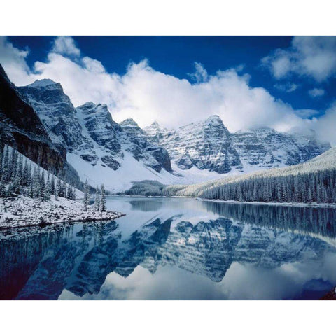 Moraine Lake Black Modern Wood Framed Art Print with Double Matting by Audit, Lisa