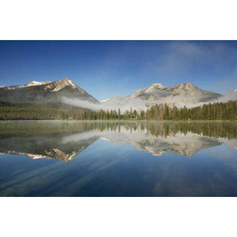 Petit Lake Reflection Black Modern Wood Framed Art Print with Double Matting by Audit, Lisa