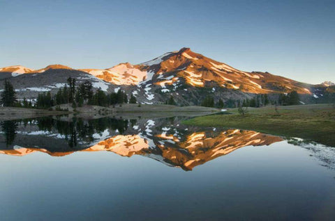 South Sister Reflection II White Modern Wood Framed Art Print with Double Matting by Audit, Lisa