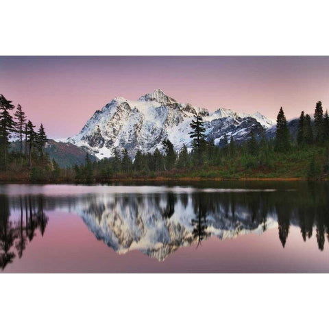 Mount Shukan Reflection II Black Modern Wood Framed Art Print by Audit, Lisa