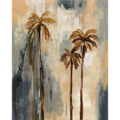 Palm Trees I Gold Ornate Wood Framed Art Print with Double Matting by Vassileva, Silvia