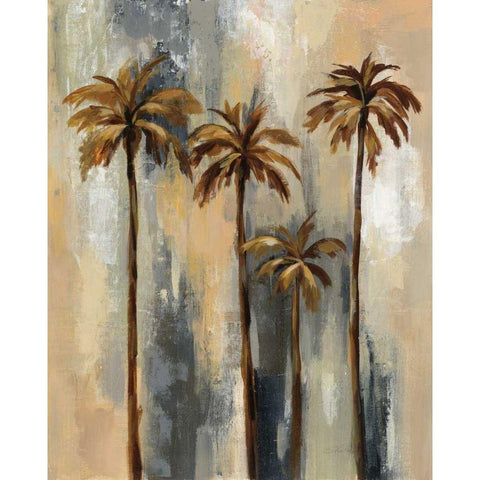 Palm Trees II Black Modern Wood Framed Art Print with Double Matting by Vassileva, Silvia