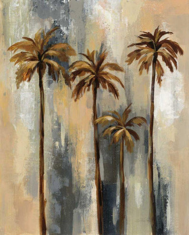 Palm Trees II White Modern Wood Framed Art Print with Double Matting by Vassileva, Silvia