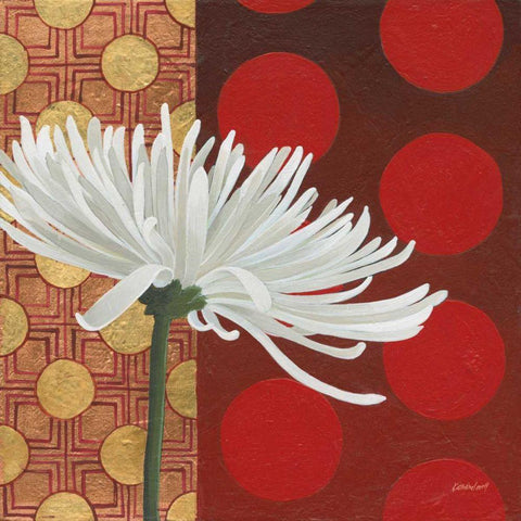 Morning Chrysanthemum I Black Ornate Wood Framed Art Print with Double Matting by Lovell, Kathrine