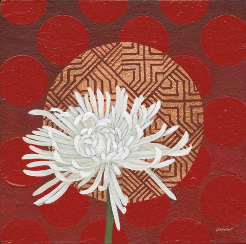Morning Chrysanthemum IV Black Ornate Wood Framed Art Print with Double Matting by Lovell, Kathrine