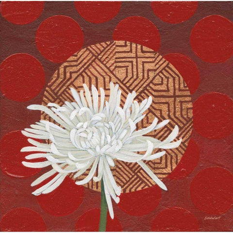 Morning Chrysanthemum IV White Modern Wood Framed Art Print by Lovell, Kathrine