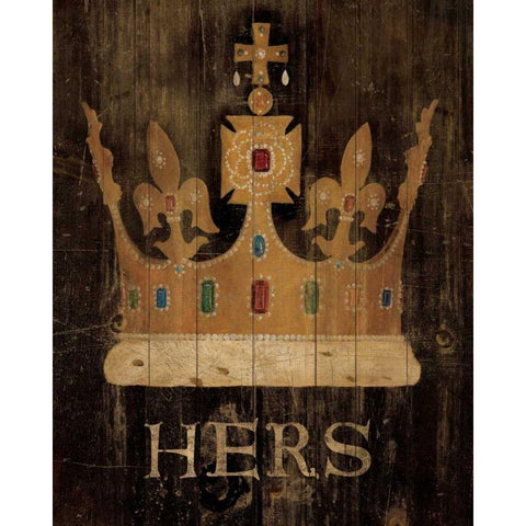 Her Majestys Crown with Word White Modern Wood Framed Art Print by Tillmon, Avery