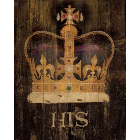 His Majestys Crown with word White Modern Wood Framed Art Print by Tillmon, Avery