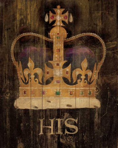 His Majestys Crown with word Black Ornate Wood Framed Art Print with Double Matting by Tillmon, Avery