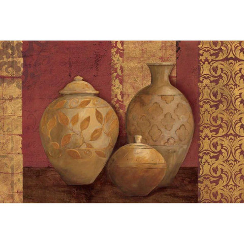 Aegean Vessels on Spice Gold Ornate Wood Framed Art Print with Double Matting by Tillmon, Avery