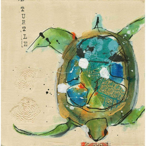 Chentes Turtle Light Black Modern Wood Framed Art Print with Double Matting by Day, Kellie